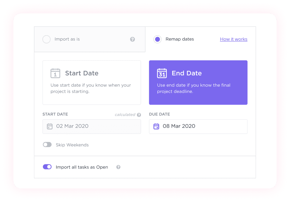 Remap Subtask Due Dates