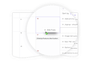 Manage your projects and team with ClickUp's calendar view